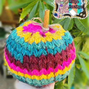 Colorful Large Crochet Pumpkin