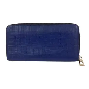 Pre-owned Loewe Linen Small Leather Goods Leather Zip Around Long Wallet