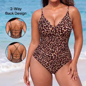 [Run One Size Smaller] Lilylove Sculpting One Piece Swimsuit Ruched Cross-Front Tummy Control Slimming Snatched Waist Plus Size Friendly Shaping Bathing Suit Women's Swimwear Beach SummerVibes outdoorfun