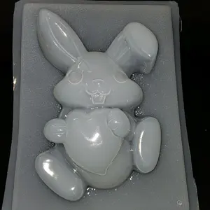 Bunny holding Heart Plastic Mold