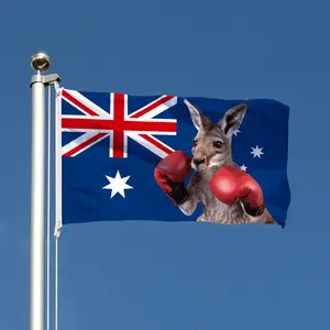 Australian Boxing Kangaroo Flag in Sizes 2X3Ft And 3X5Ft, Perfect for Home, Garden, Sports Events, Boxing Gyms, And Both Outdoor And Indoor Decoration, Available in 90*150Cm And 60*90Cm, Made to Last
