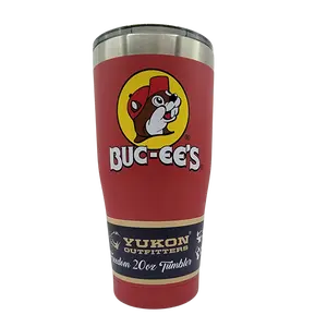 Buc-ee's 20 Ounce Red Stainless Steel Tumbler With Bucky the Beaver, Double Wall Vacuum Insulated