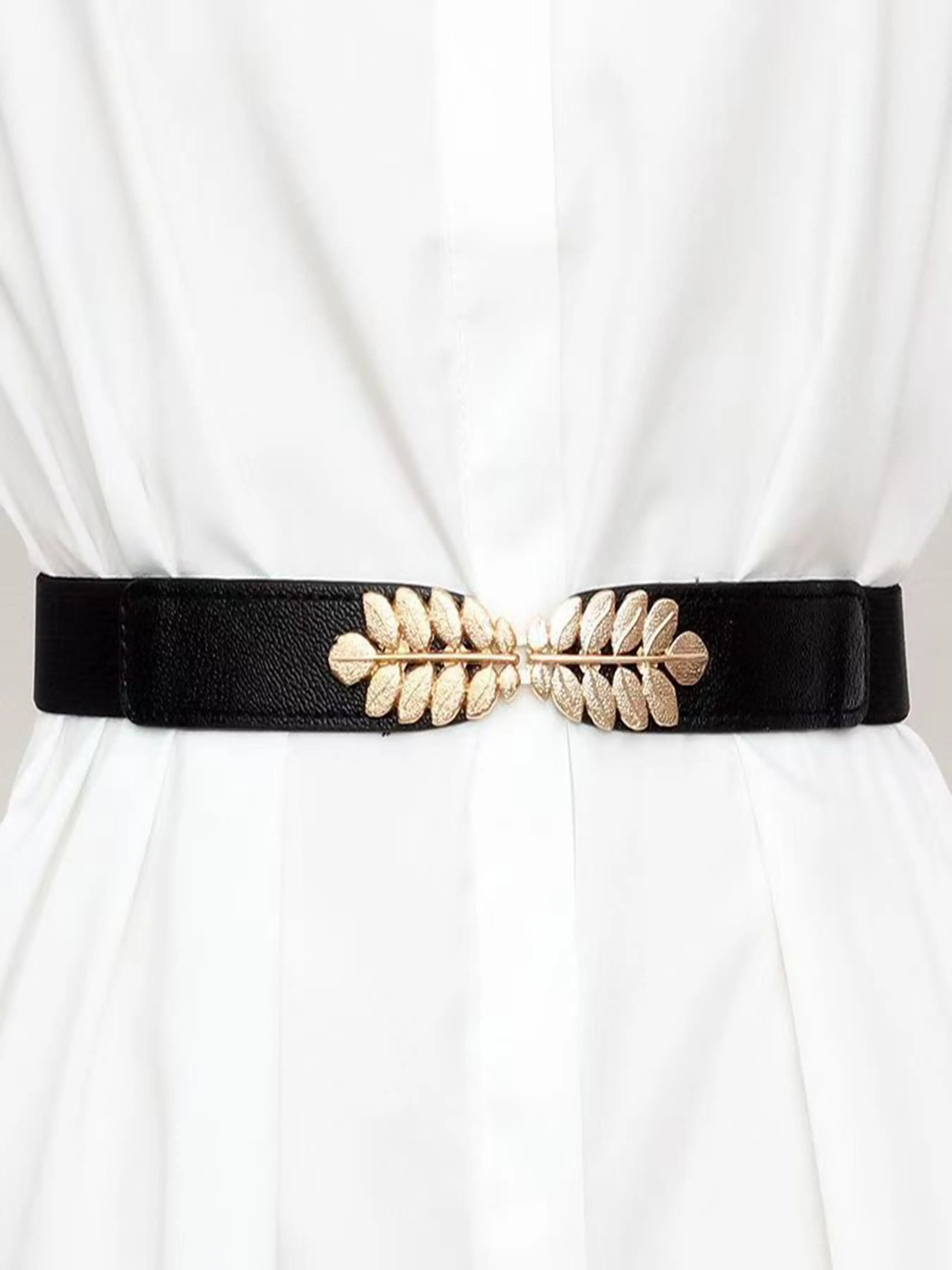 Women's Elastic Adjustable Stretch Waist Belt, Vintage Stretchy Metal Buckle Cinch Belt, Slimming Thin Waistband, Casual Plain Minimalist Design, Casual Dress Belt, All Seasons, Versatile Accessory, Elastic Belts