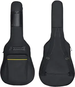 41 Inches Guitar Bag Dual Adjustable  Strap Acoustic Guitar Case Gig Bag,  Oxford Cloth 0.3 Inch Thicken Sponge Pad, Black