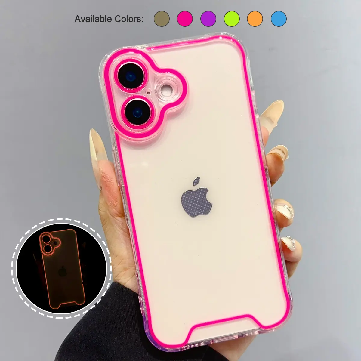 For 16 Pro Max 15 14 13 12 11 Case Clear Luminous Case Glow in The Dark Noctilucent Luminous Space Nebula Slim Fit Cover Protective Anti Scratch Cases Thin Translucent Protective Case