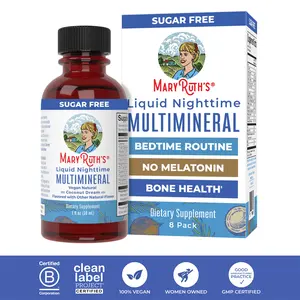 MaryRuth's Liquid Nighttime Multimineral Travel Pack - NO Melatonin - Bedtime Routine - Magnesium - Calcium - Vegan - Sugar Free - 1 Fl Oz - 8 Servings