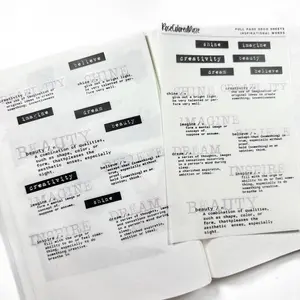 Transparent Matte Sticker Sheet - Inspirational Words