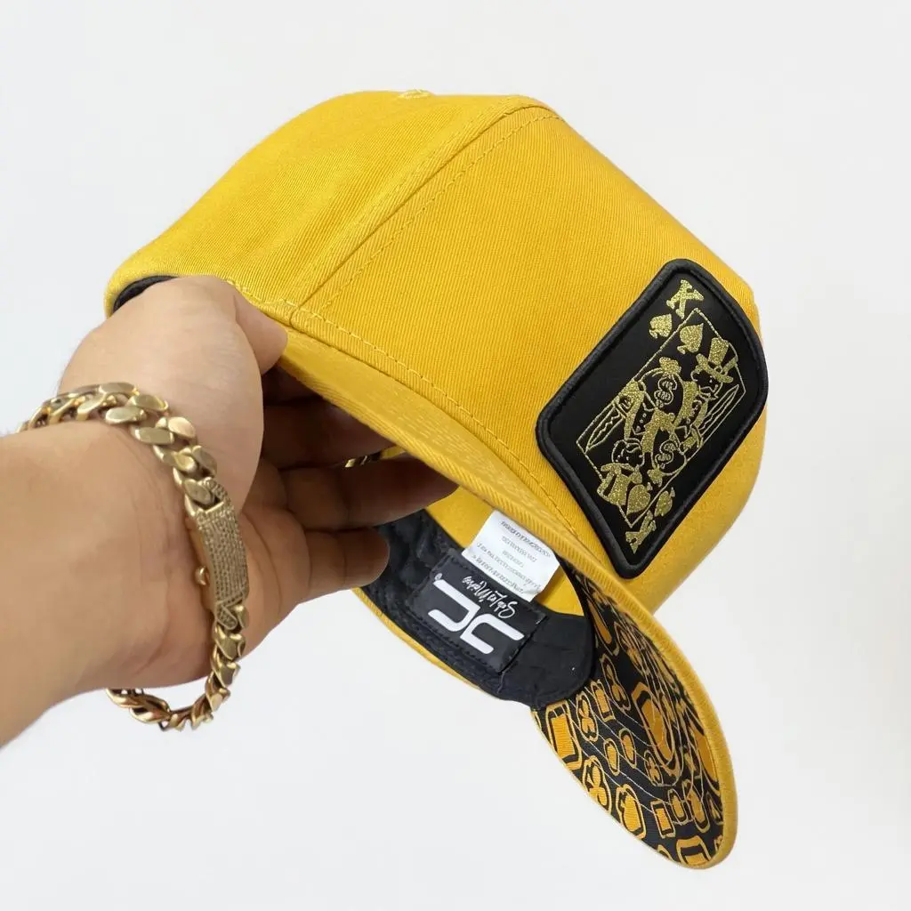 Adjustable Cotton Snapback Baseball Cap Embroidered Card Design Flat Brim Hat Unisex Streetwear