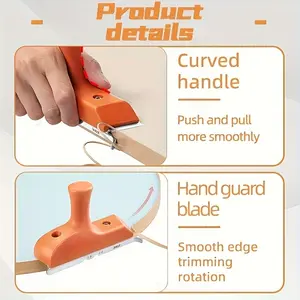 Manual woodworking edge finisher-Heavy duty non-electric deburring tool with sharp blade and orange handle, suitable for professional, chamfering, edge smoothing-Durable for hardwood, cork, plywood, -Ideal for furniture making, carpentry projects