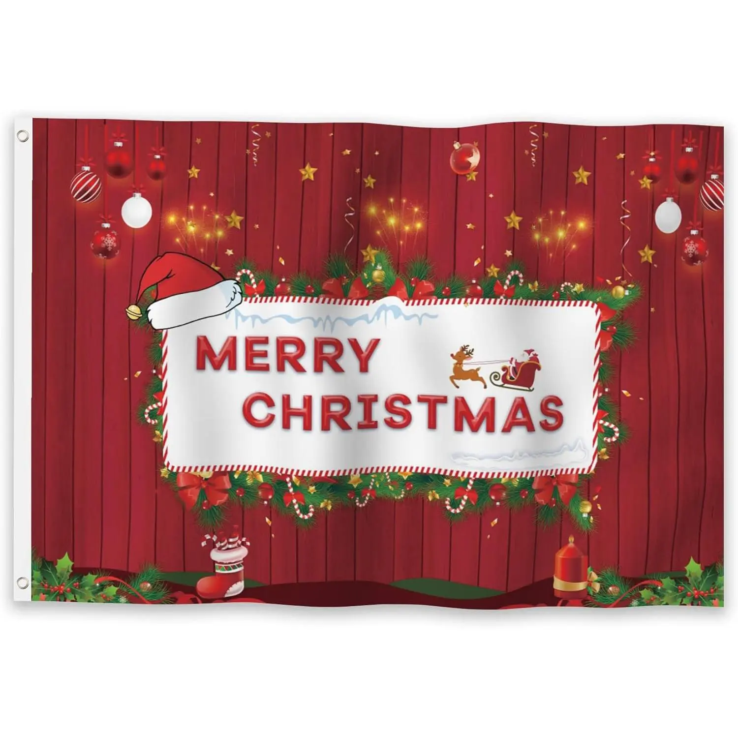 YongFoto Merry Christmas Flag - Christmas Flag - Christmas House Flag - GIft Exchange GIft - Gift For HIm - GIft For Her - Holiday Garden Flag - Retro Christmas - Xmas Flag - Merry Magic Flag - Trendy Funny Home