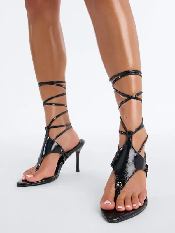 Women Moxie Wrap Up Stiletto 4" Ultra High Heel Pointed Toe