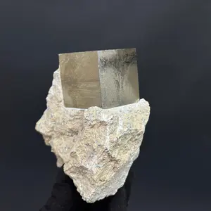 *Single Cubic Pyrite on Matrix from Mina Ampliación A Victoria, Navajún, Spain