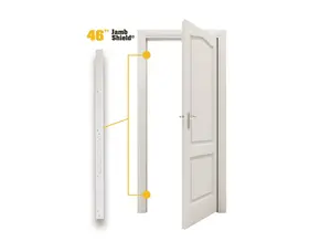 Door Armor 46" Jamb Shield - Ultimate Door Security with Pre-Cut Knock-Out Holes for Standard Locks & Lifetime Warranty Easy Install