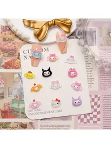 20pcs nail art jewelry cartoon DIY wearable nail earrings cream glue jewelry semi-finished products