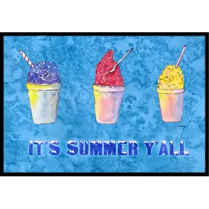 212 MAIN Snowballs And Snow Cones Mat, 18x27 in., Indoor-Outdoor Use Floor Mat for Home, Carolines Treasures 8779MAT Textile Rug, Permanent Dye, Rubber Backing