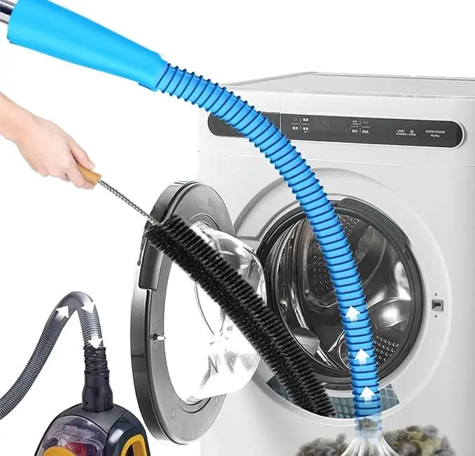 Dryer Vent Cleaner Kit 2 Pieces Vacuum Hose Attachment Lint Brush Universal Quick Lint Remover Deep Cleaning Improve Dryer Efficiency Lower Electric Bills