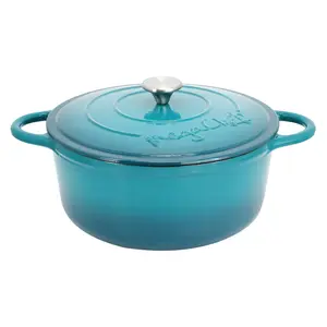 MegaChef 6.35 Qt. Cast Iron Dutch Oven w/ SelfBasting Lid
