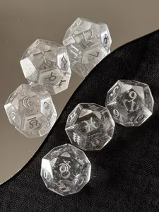 Original custom-made silver logo Astrological dice Natural white crystal Essential items for a tarot reader