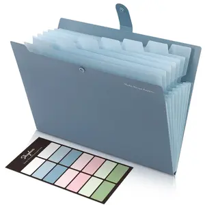 SKYDUE Expanding File Organizer with 8 Pockets, Accordion File Folders with Labels, Portable Document Paper Bill Receipt Organizer, Home College School Office Supplies, Letter Size