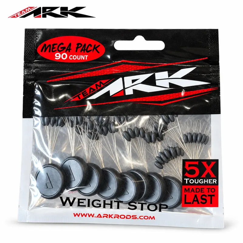 TEAM ARK Bobber Stops & Weight Pegs - 5X Tougher Heavy-Duty Line Stopper, Durable Design Ark Fishing Supplies, Angler Terminal Tackle, Prevents Weight Sliding, Withstands Heavy Hooksets, Ideal for Compact Presentations