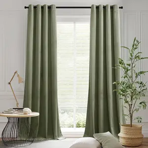 Blackout Curtains 84 inches Long for Living Room Darkening, Grommet Light Blocking Thermal Insulated Soft Luxury Window Curtain Drapes for Bedroom Sliding Door, 52Wx84L, Sage Green