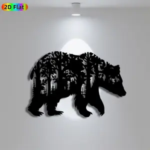 1pc Avant - Garde Bear Metal Wall Art, Avant - Garde Bear Statue Mural, Iron Craft, Perfect for Living Room, Garden, Zoo Corner Decor, Intricate Craftsmanship, Artistic Metalwork, Christmas Decor, Ideal Gift for Nature Lovers