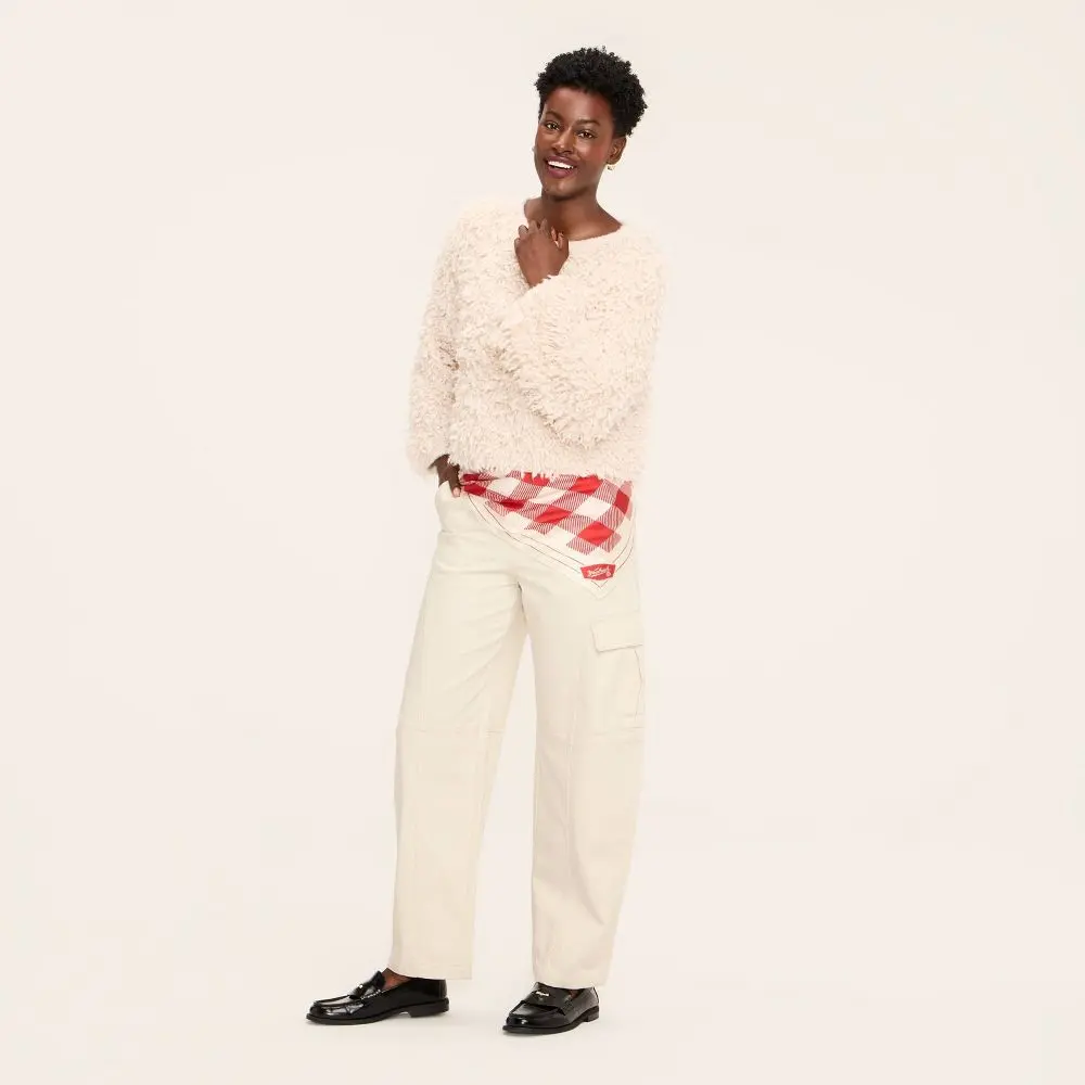 Women's Mid-Rise Barrel Leg Cargo Denim Pants - Woolrich Women's Mid-Rise Barrel Leg Cargo Denim Pants - Woolrich