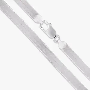 Sterling Silver Flexible Magic Herringbone Necklace 2.7mm-14.6mm Solid 925 Italian Chain