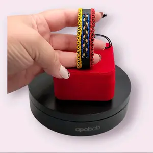 Style 2 Colombian Flag Leather and String Bracelet