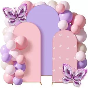 34 count Butterfly  Shower Decorations for Girls a Little Butterfly Is  The Way Party Arch Backdrop Cover 4ft 5ft 6ft Spandex Arch Backdrop Cover with Balloons for Girl Birthday Decor