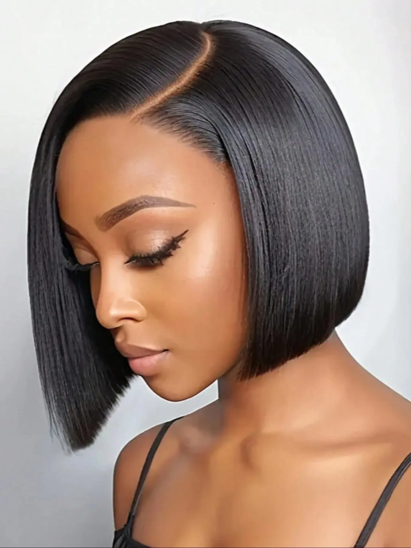 Bob Wig Human Hair 13x4 Lace Front Wigs Human Hair Pre Plucked Straight Bob Wig 180% Density HD Lace Frontal 13x4 Wigs for Women Natural Color Glueless Frontal Wig Lace Front Bobs