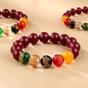 Chinese Feng Shui Good Luck and Wealth Bracelet for Men Women Red Cinnabar Bead, Lucky Bracelets Used to Bring wealth, Success, Money, Attract Wealth Money Feng Shui Jewelry