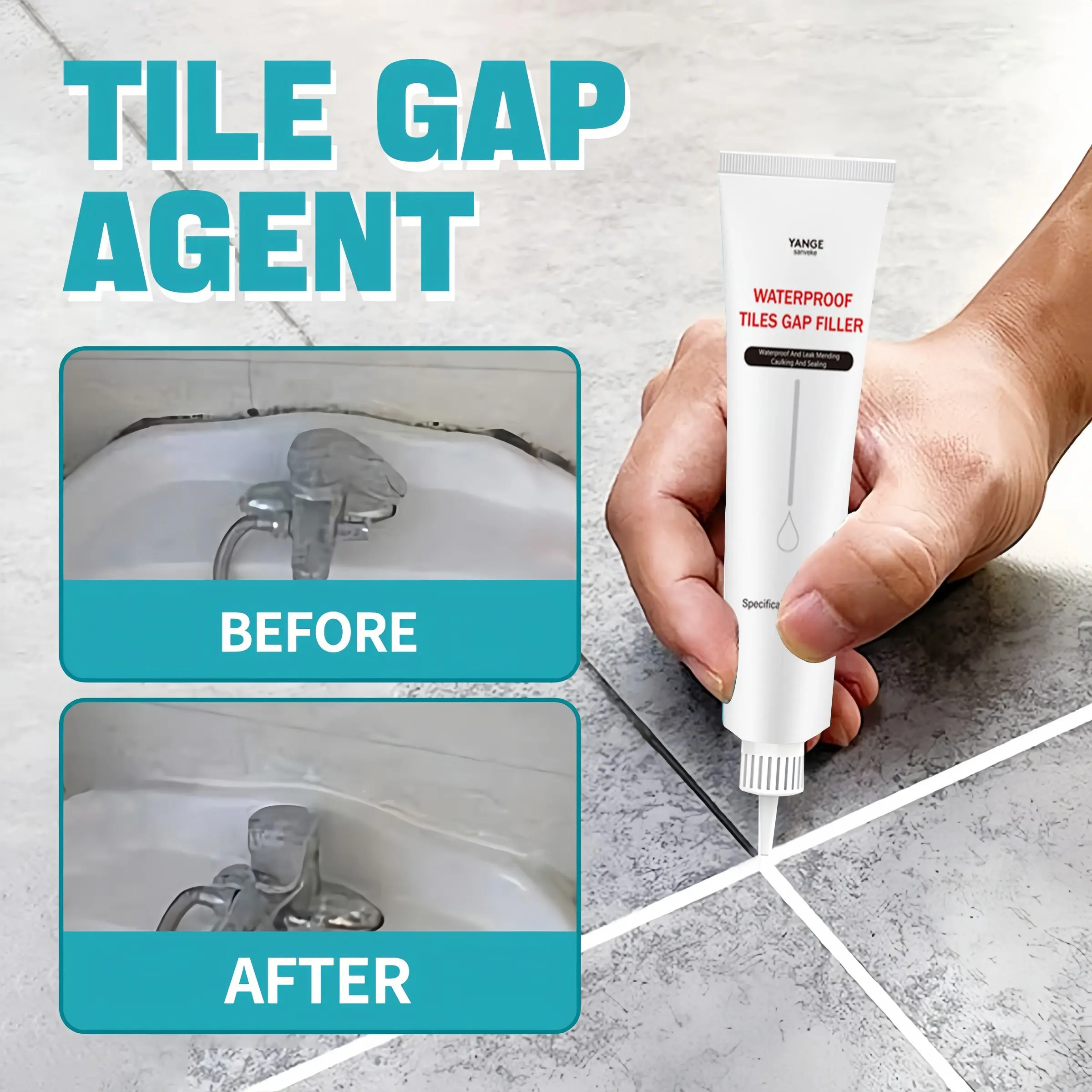 Multipurpose Tile & Countertop Adhesive, Waterproof & Mildew Proof Sealant, Easy To Use Sealant for Home & RV Use, Durable Protection, Sealing Power, Invisible Waterproof Sealant