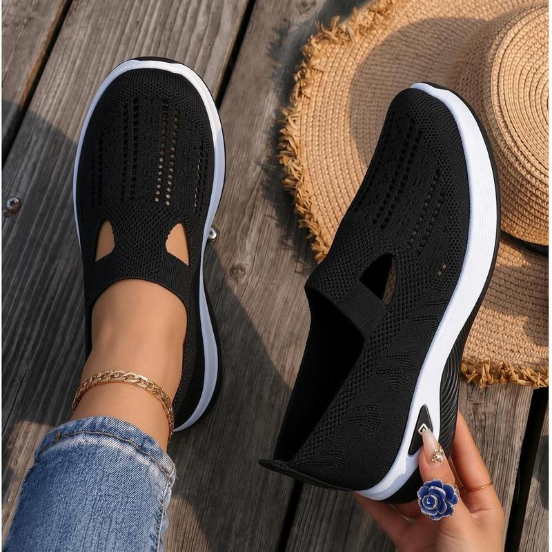 Women's Slip-On Athletic Fashion Trainers - Breathable Mesh, Wide Toe Box, Lightweight Thick Sole Casual Sneakers for Workout & Commute, Fall Halloween Shoes Footwear Sports Shoes