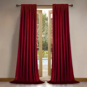 1pc Velvet Elegant Light Blocking Thermal Insulated Curtain, UV Protection, Heat Insulation, Bedroom Living Room Decor, Thick Soft Durable Drapes