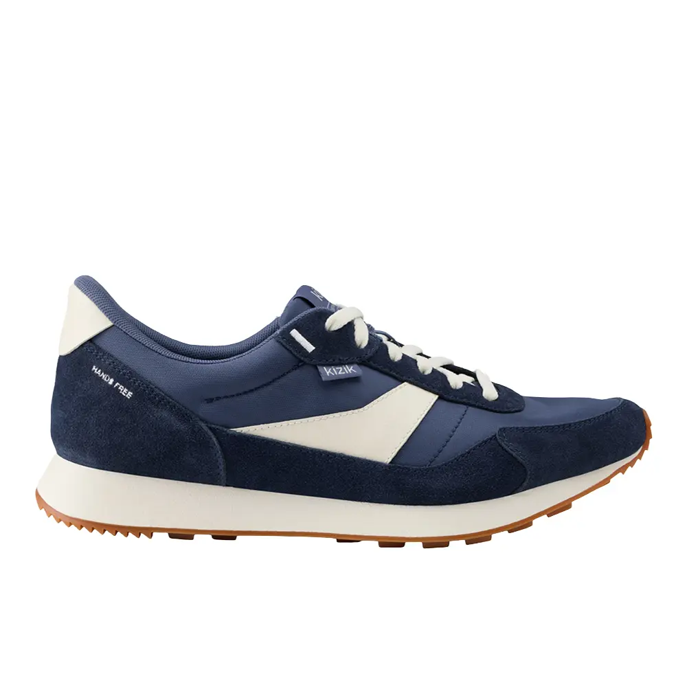 Kizik Mens Siena Hands Free Lace Up Sneakers Shoes Casual - Blue