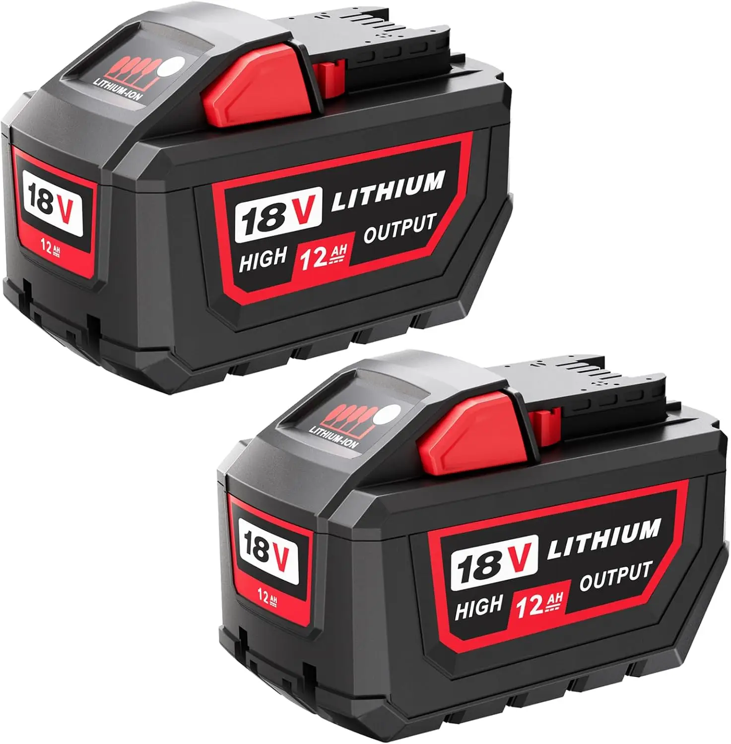 2-Pack Replacement for Milwaukee M18 48-11-1862 2-Pack 18V 12Ah Power Tool Battery Pack for Power Tools (48-11-1865 x 2)
