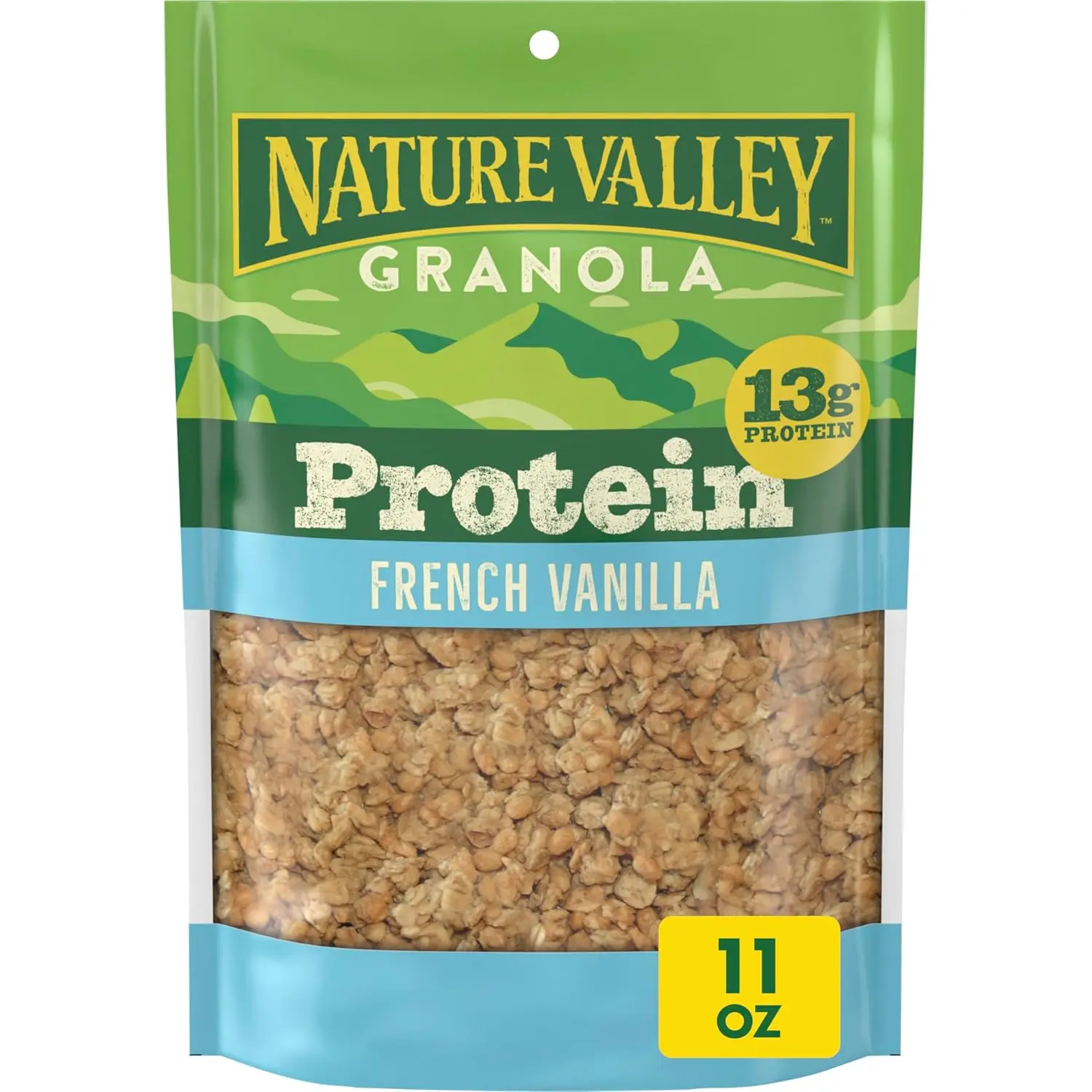 Nature Valley Protein Granola, French Vanilla Granola, Resealable Snack Pouch, 11 oz