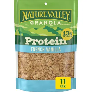 Nature Valley Protein Granola, French Vanilla Granola, Resealable Snack Pouch, 11 oz