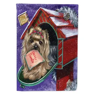 Carolines Treasures  28 x 0.01 x 40 in. Yorkie Christmas Letter to Santa Canvas House Flag