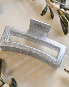 Silver Glitter Jumbo Claw Clip