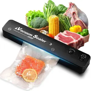 Automatic Vacuum Sealer Machine with 100pcs Bags, Compact Food Saver Air Sealing System for Kitchen Countertop, Food Preservation, Freezer Storage & Daily Meal Prep