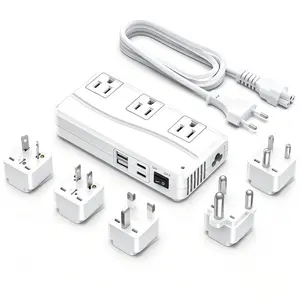 BESTEK 220V to 110V Step Down Voltage Converter 300W, International Travel Power Adapter with 2 USB-C PD 20W Fast Charging & 2 USB-A, 3 AC Converter for US Devices in EU/UK/AU/JP/India/South Afric
