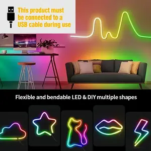 LED Strip Lights: 16-Foot (Approx. 5 Meters) Smart APP-Controlled Music-Sync Light with RGB Color Changing & Remote, Neon Accent Lights, Ideal for Bedrooms, Kitchens, Parties & Gaming Rooms