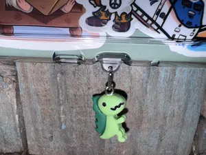 Cute Dinosaur Charm with Custom Plug Attachment | Playful Device Accessory