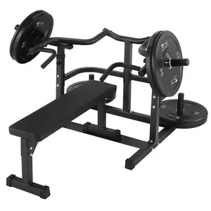 Heavy-Duty Bench Press Machine with Independent Converging Arms, Adjustable Flat Bench & Smooth Bearing System for Home Gym Use
