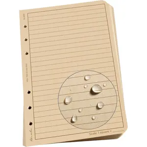Weatherproof Loose Leaf Paper, 4.625" x 7", 32# Tan, Universal Pattern, 100 Sheet Pack (No. 982T)