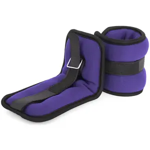 2.5 lbs Adjustable Ankle Weights, for Gym, Fitness, Workout, Purple, Set of 2