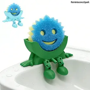 2-Pack Fun Drainage Sink Storage - Sponge Daddy & Dish Mommy Dish Sponge Holder for Kitchen