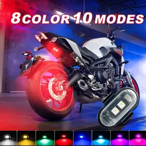6Pcs Remote Control LED Wireless Car Light, USB Rechargeable 8Color, 10Modes RGB LED Light, Waterproof Car Interior Decoration Light, Car Lighting Accessories, Suitable for Car Interior, Truck, Motorcycle, e bike
